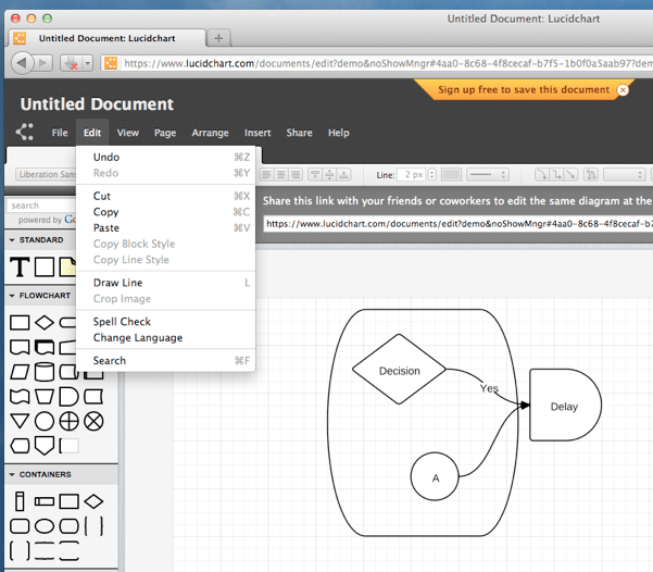 LucidChart App in a Browser